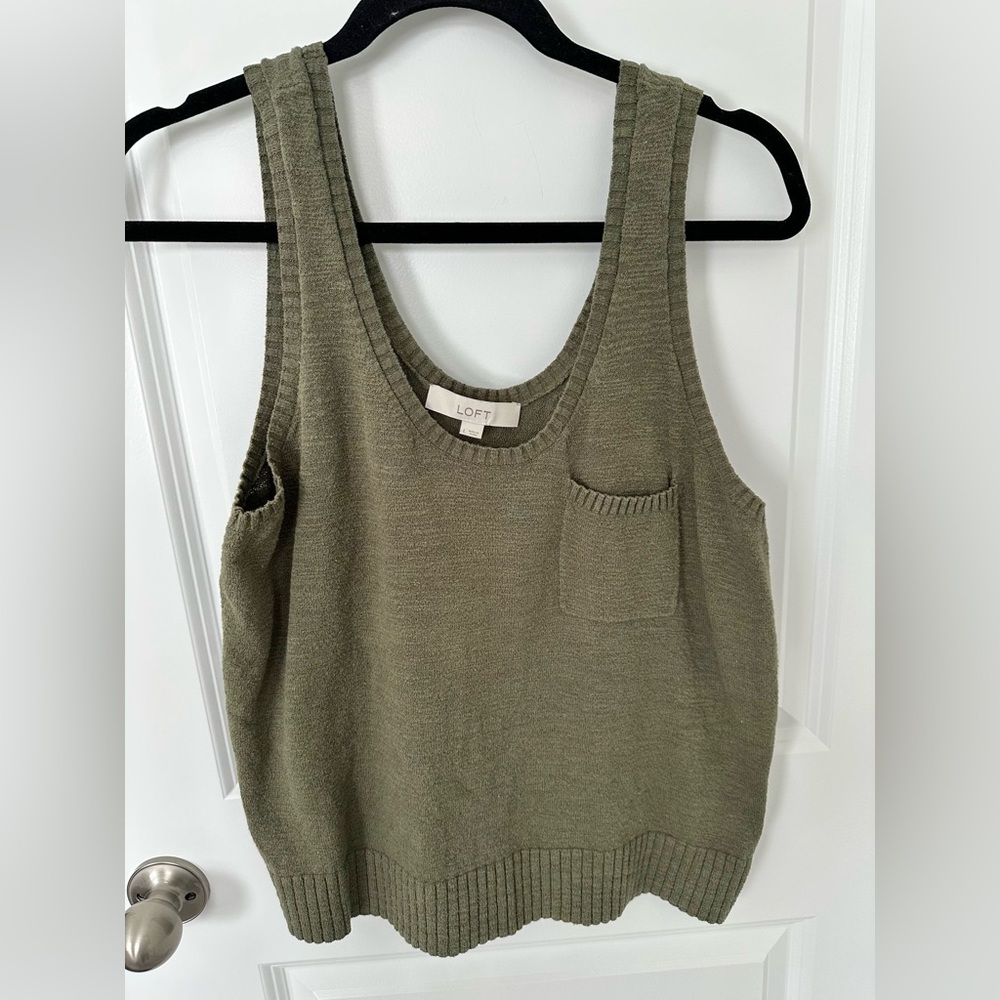 LOFT Olive Sweater Tank